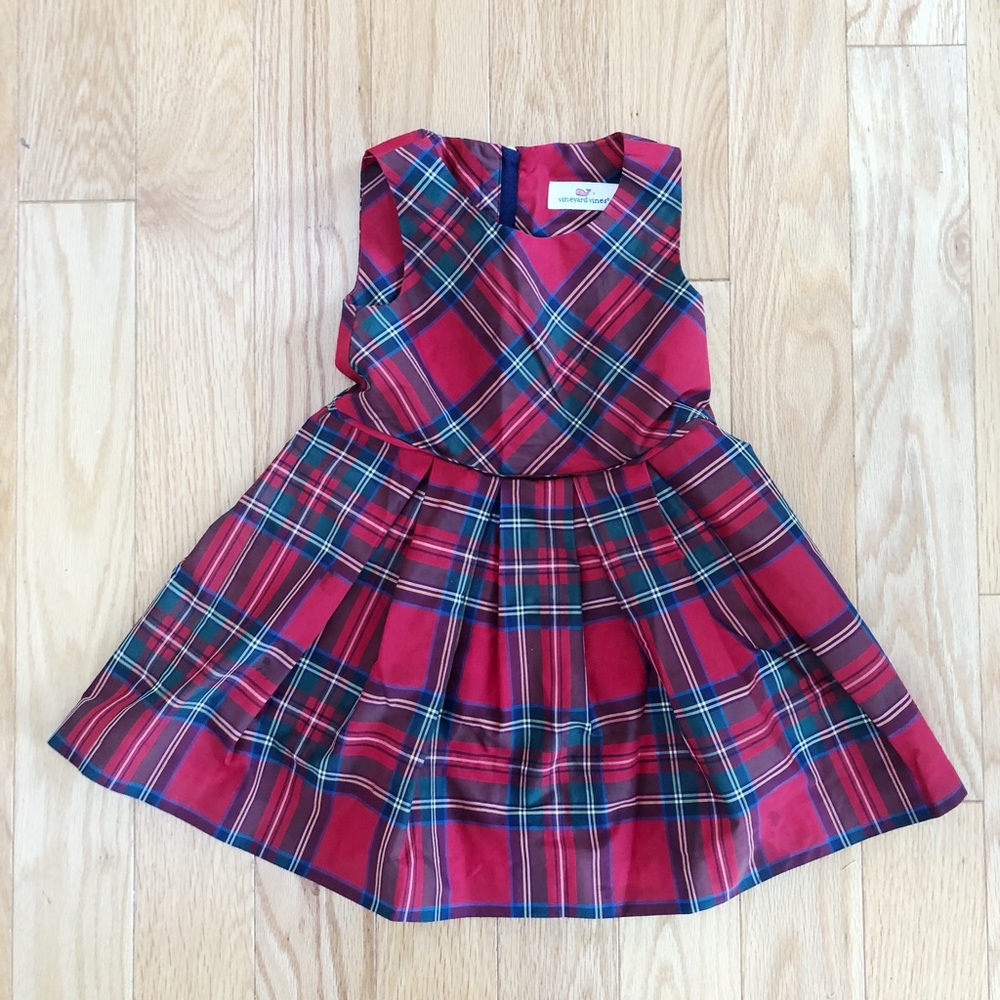 Vineyard Vines Red Plaid Sleeveless Holiday Dress